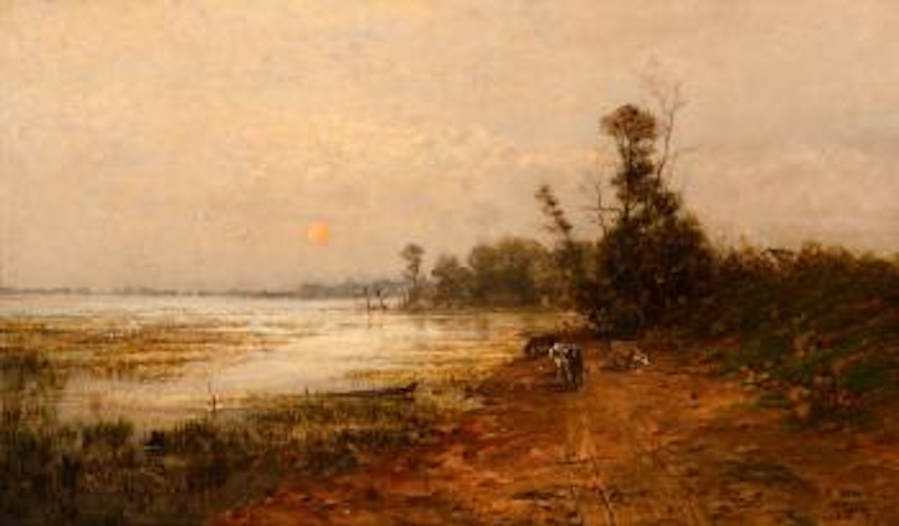 Sunset Over the Lake by John Fery