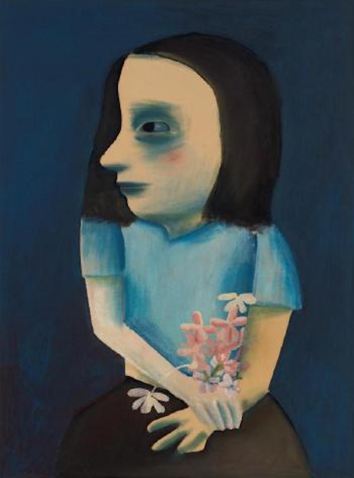 Girl with Flowers by Charles Blackman
