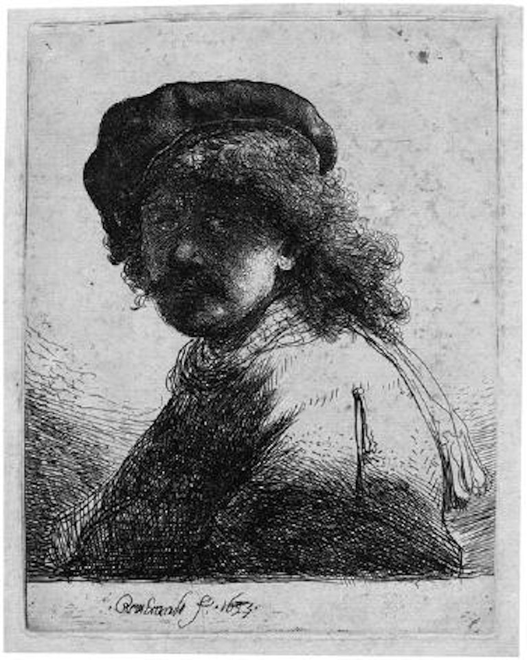 Selbstbildnis mit der Schärpe um den Hals by Attributed to Rembrandt Harmensz van Rijn