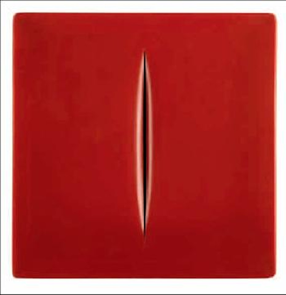 Concetto spaiziale rosso by Lucio Fontana