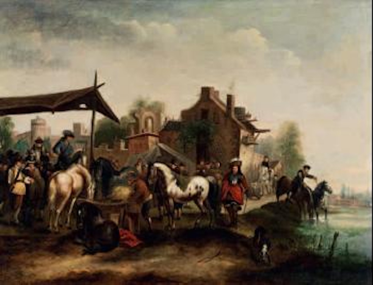 Marktreiben mit Pferdemagd by Philips Wouwerman