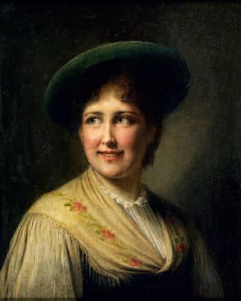 Junge Frau im vornehmen Dirndl by Franz von Defregger