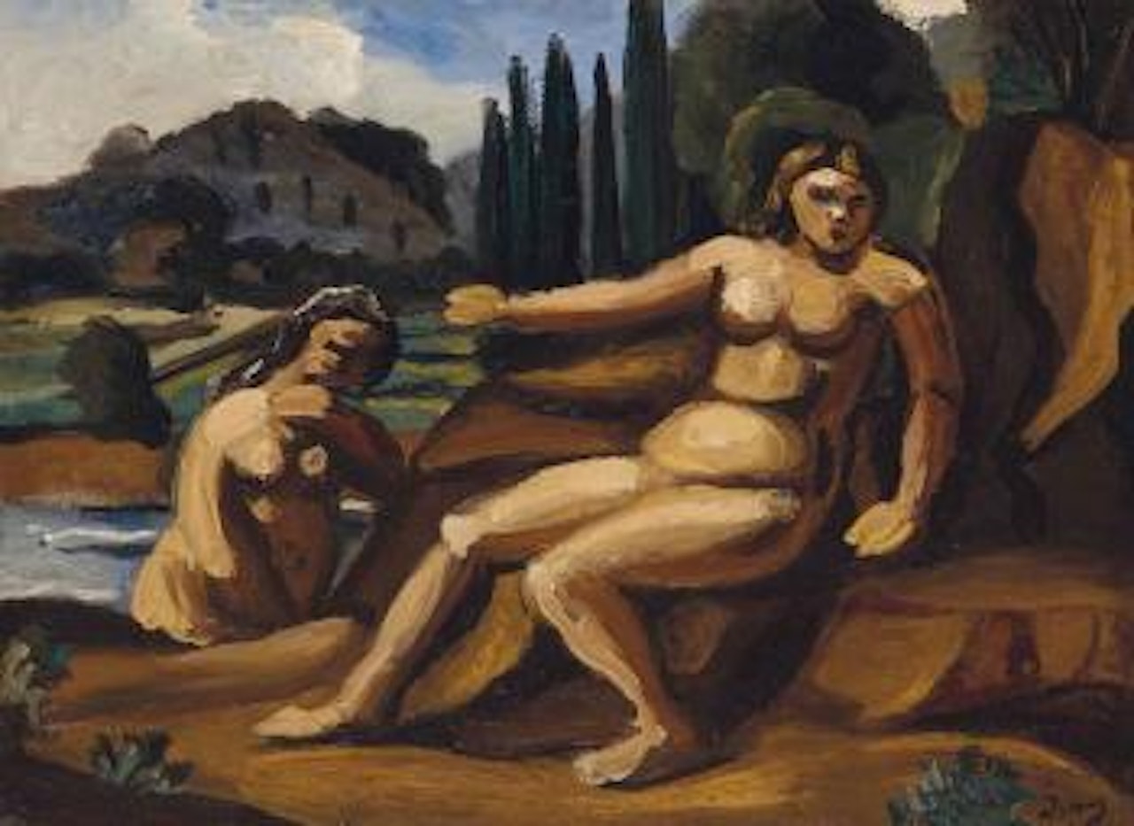 Deux baigneuses dans un paysage by Andre Derain