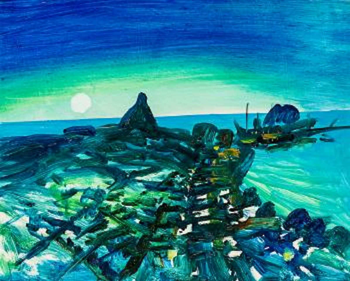 View of Port with Paritutu Rock by Michael Smither