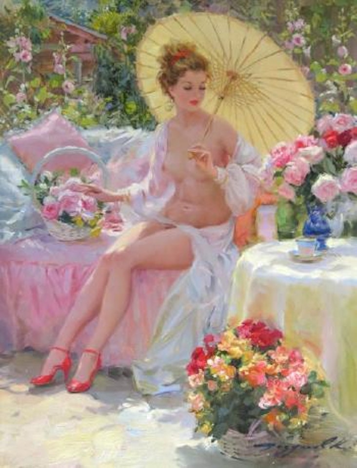 Dans le jardin fleuri by Constantin Razoumov