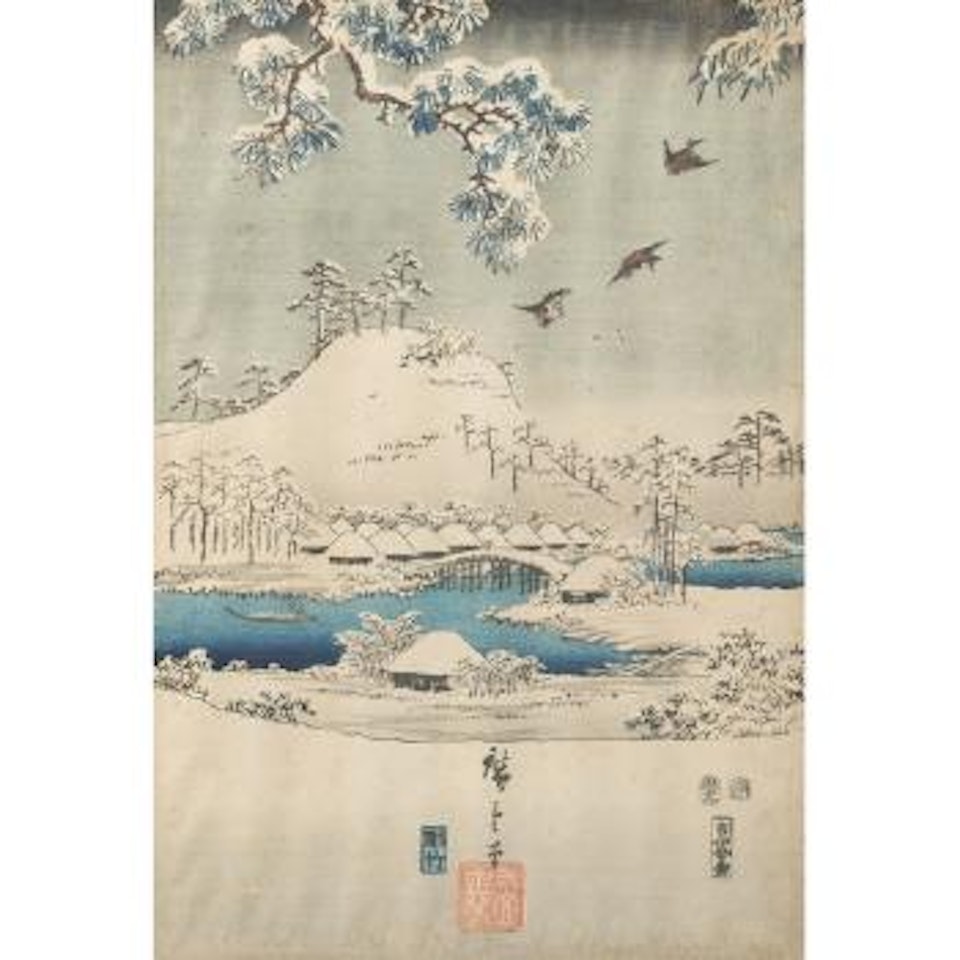 Le Genji Elegant, vue enneigée by Utagawa Hiroshige