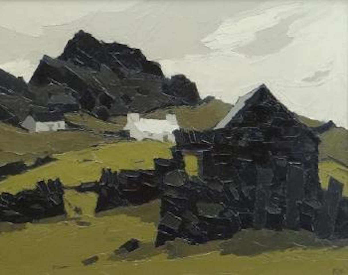 Cottages at Deiniolen by Kyffin Williams