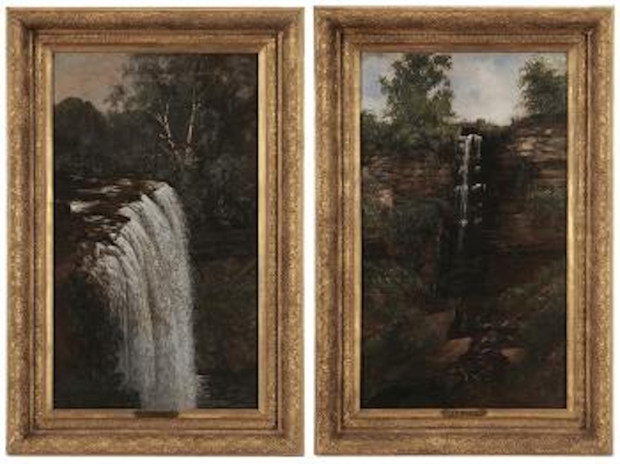 Minnehaha Falls. Woodland Falls by Joseph R. Meeker