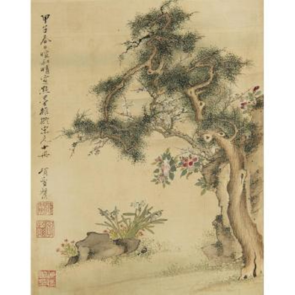 An album of flower and rock paintings by Xiang Shengmo