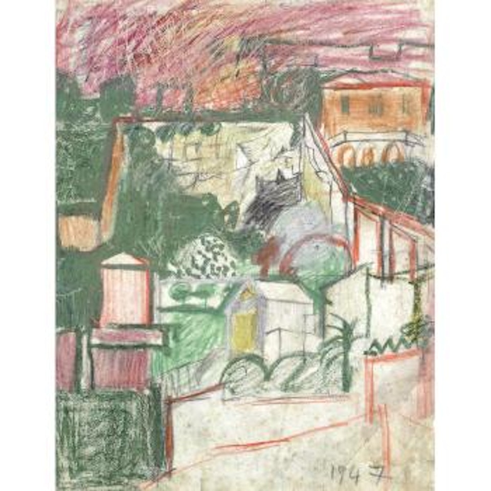Landscape with houses by Graham Sutherland