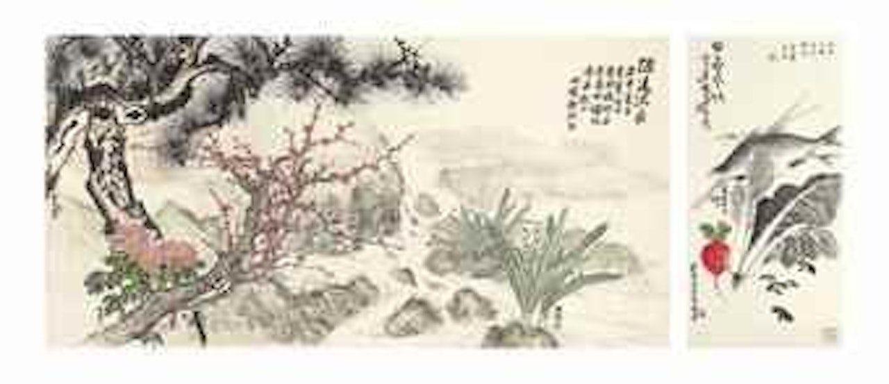 Floral Composition by Qian Juntao  by Zhu Meichun  by Zhu Qizhan  by Shen Maishi by Tian Huan