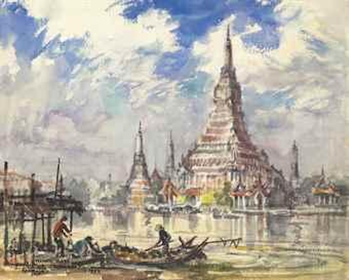 Pagoda on Menam River by Ran In-Ting (Lan Yinding)