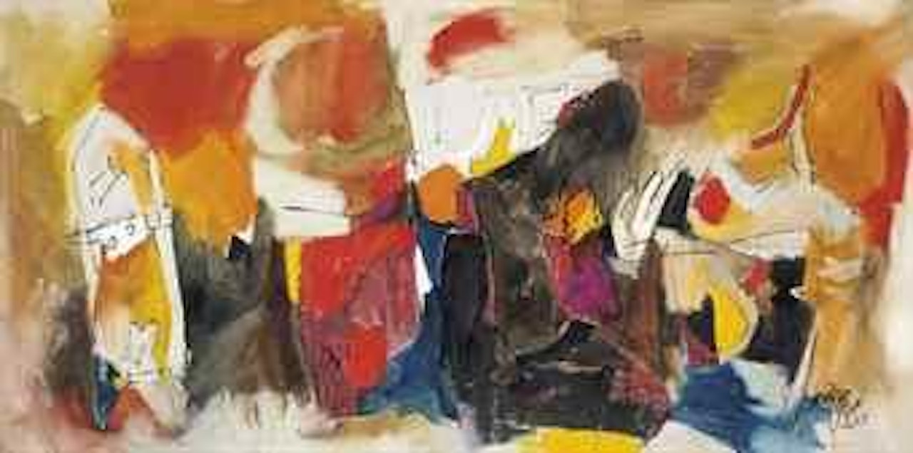 Orchestration Red by M.F. Husain