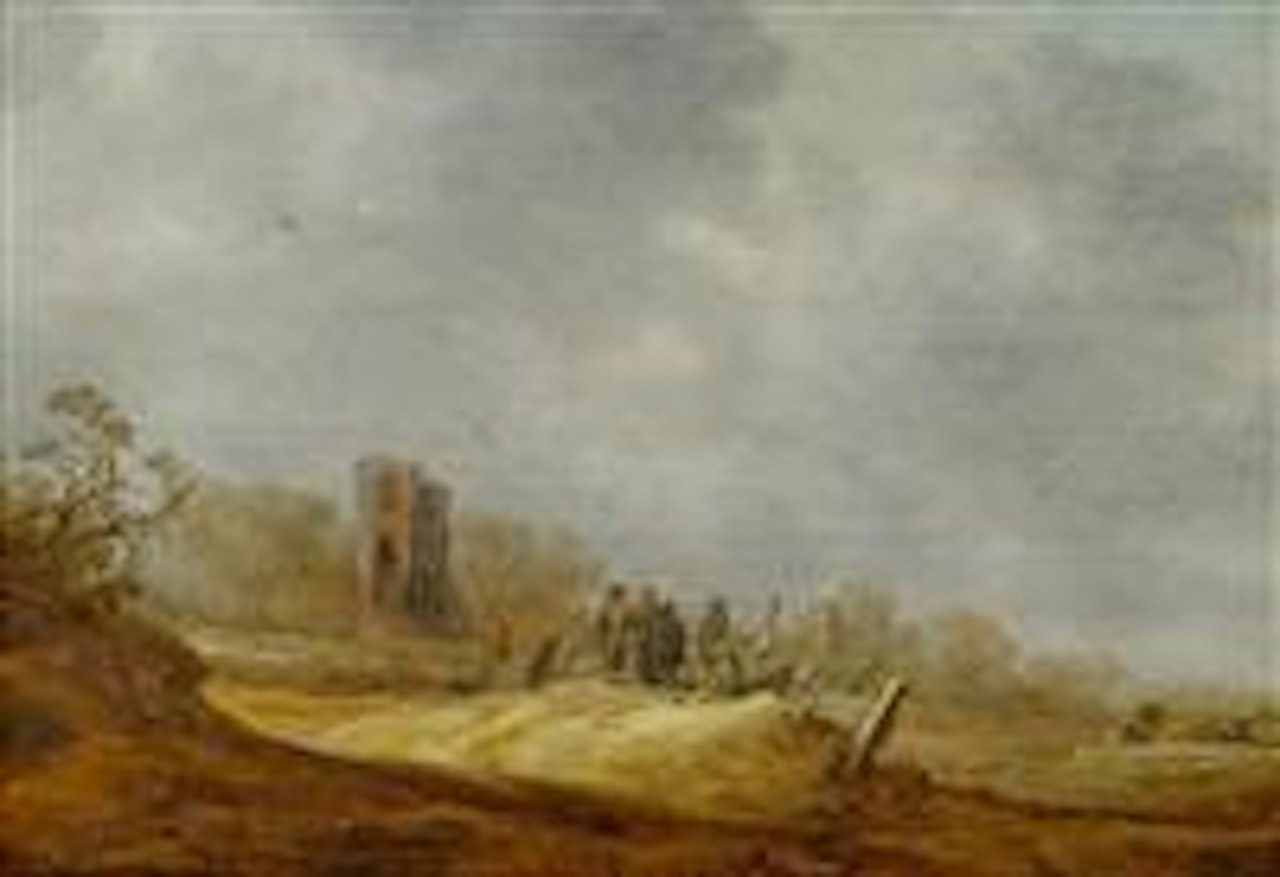Dune landscape with the Eik en Duinen ruins by Jan van Goyen
