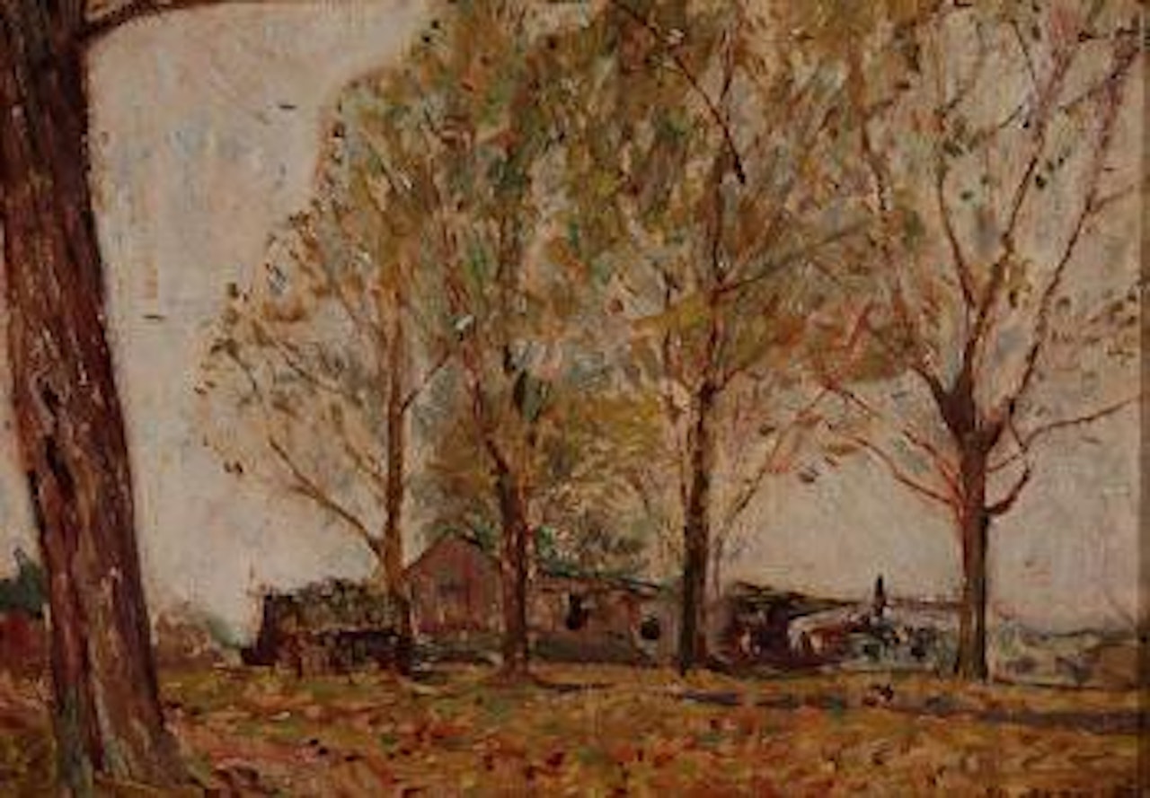 Village in an Autumn Landscape by Willard Leroy Metcalf