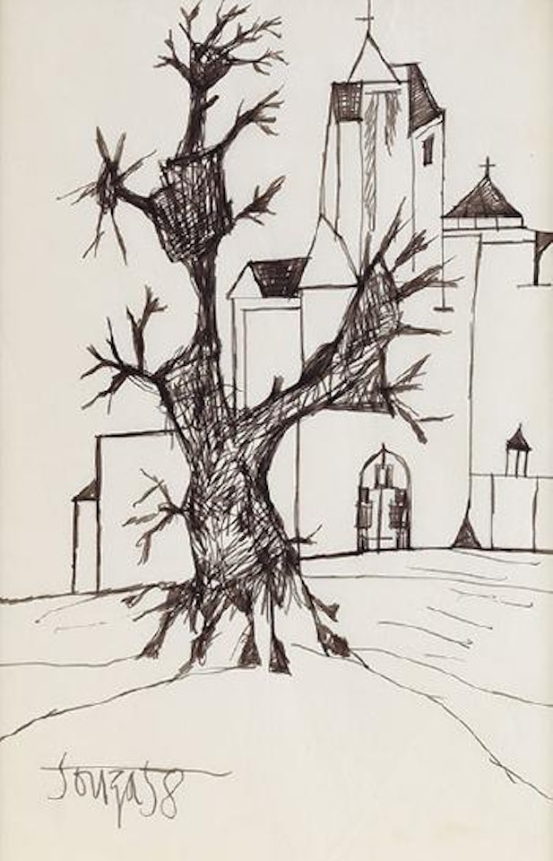 Untitled (Landscape with Church) by Francis Newton Souza