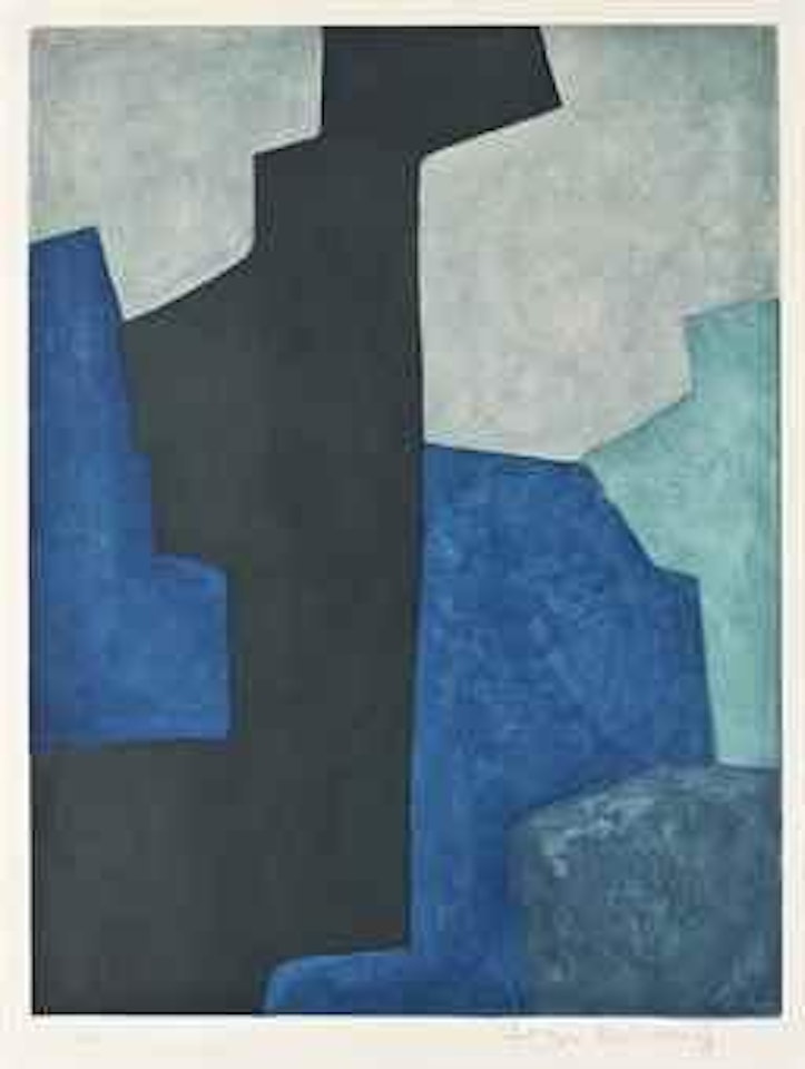 Composition in Black, Blue, and Mauve by Serge Poliakoff