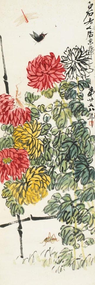 Chrysanthemums and Insects by Qi Baishi