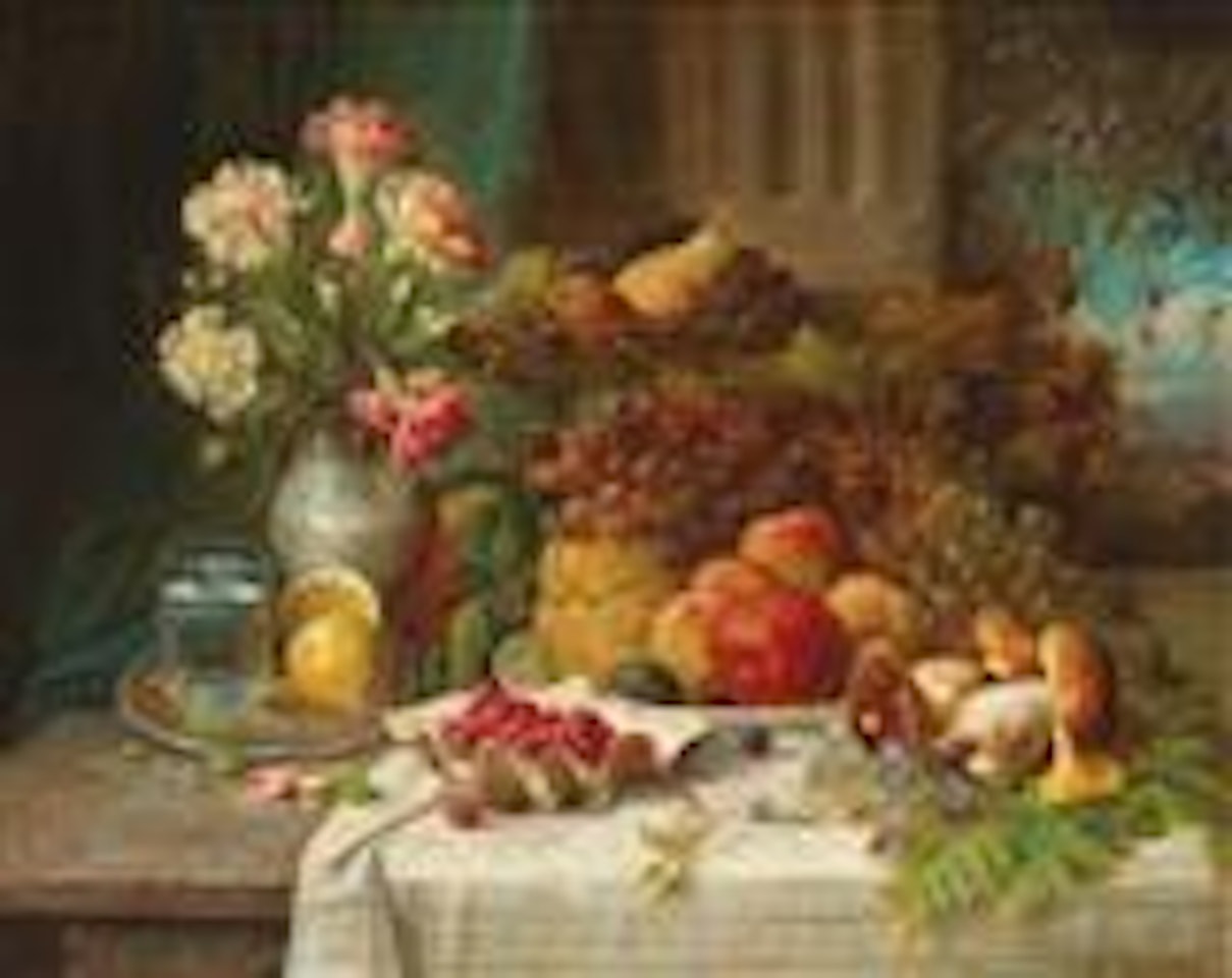 Autumnal still life with Boletus by Hans Zatzka