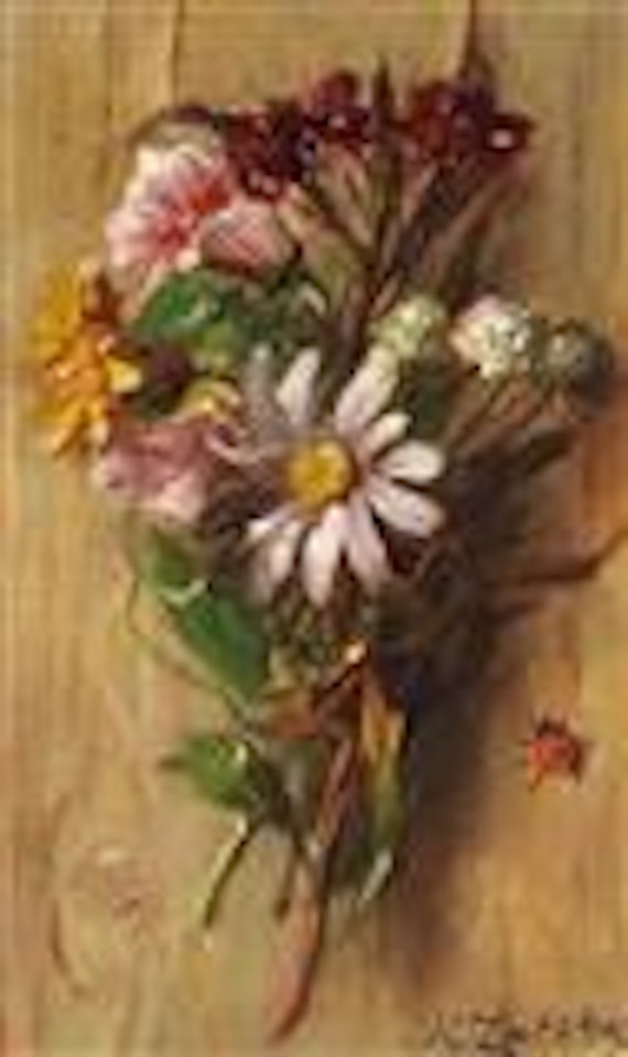 Flower piece with ladybird by Hans Zatzka