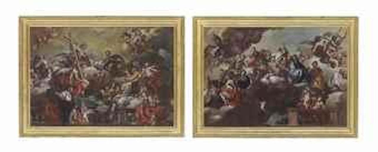 The holy trinity with St Philip Neri in Glory; And The Glory of the Saints by Francesco Solimena