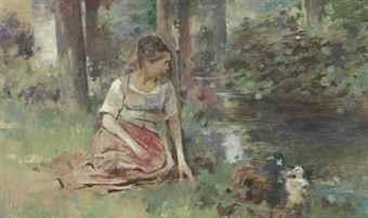 Femme Aux Canards (Woman with Ducks) by Theodore Robinson