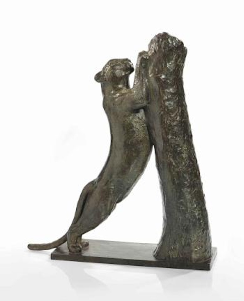 Panthère Aiguisant Ses Griffes by Georges Lucien Guyot