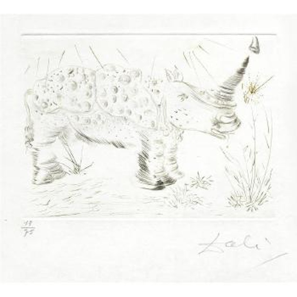 Rhinocéros, from Quinze Gravures (Michler & Löpsinger 282b) by Salvador Dali