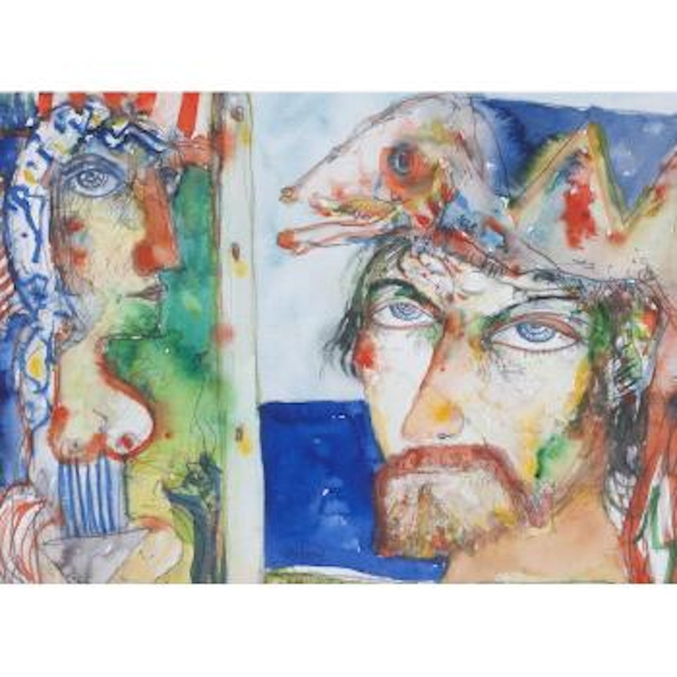 Self Portrait with Enigmatic Fish Woman by John Bellany