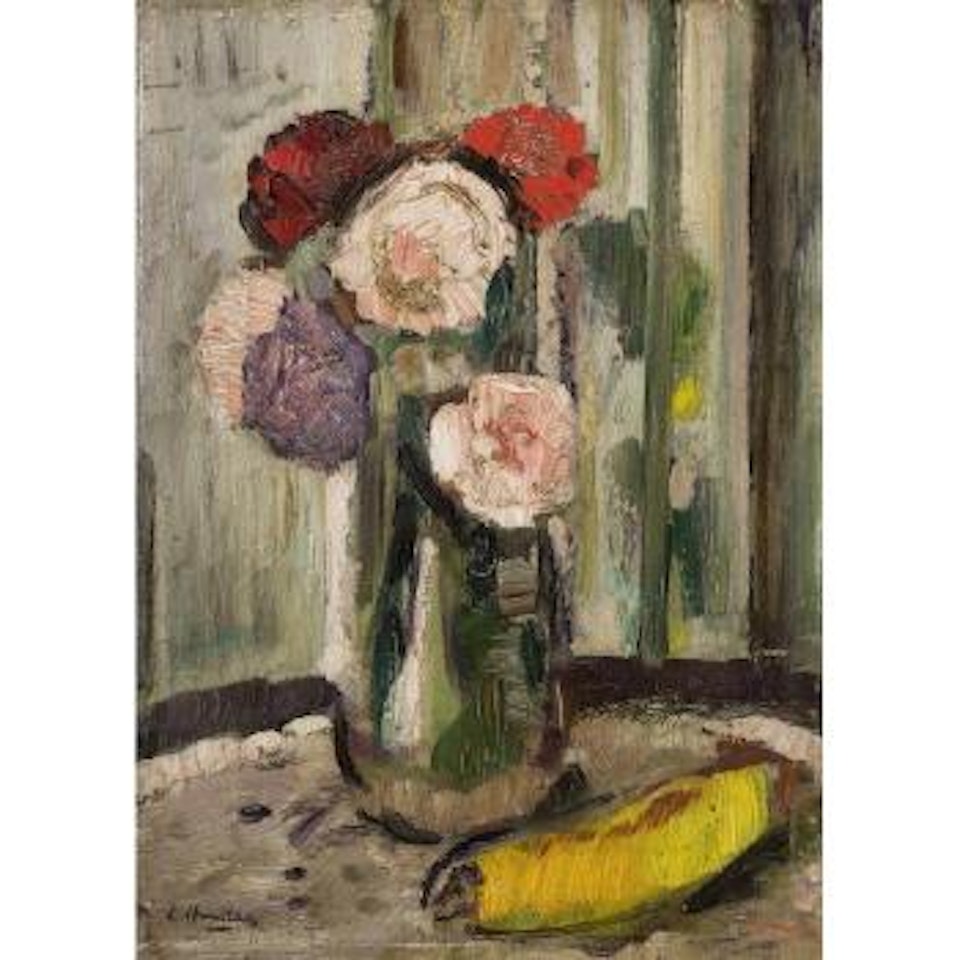 Still Life with Roses and Banana by George Leslie Hunter