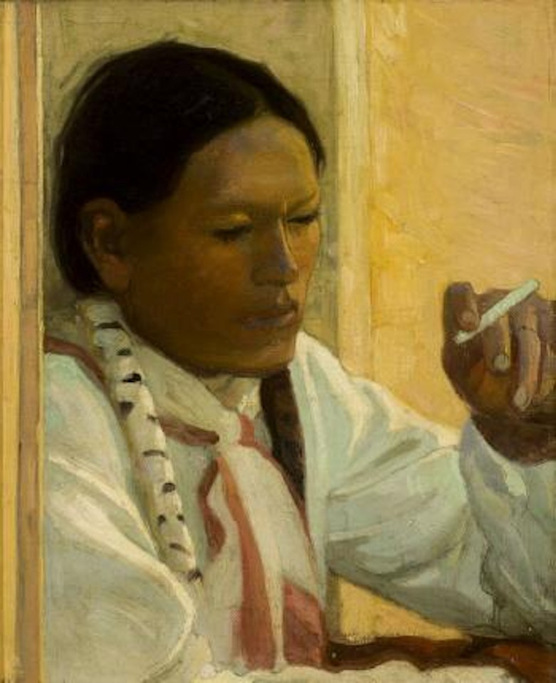 Untitled (Indian Smoking) by Ernest Martin Hennings