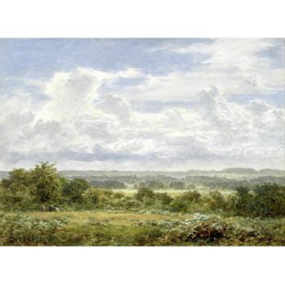 A surrey landscape by Benjamin Williams Leader