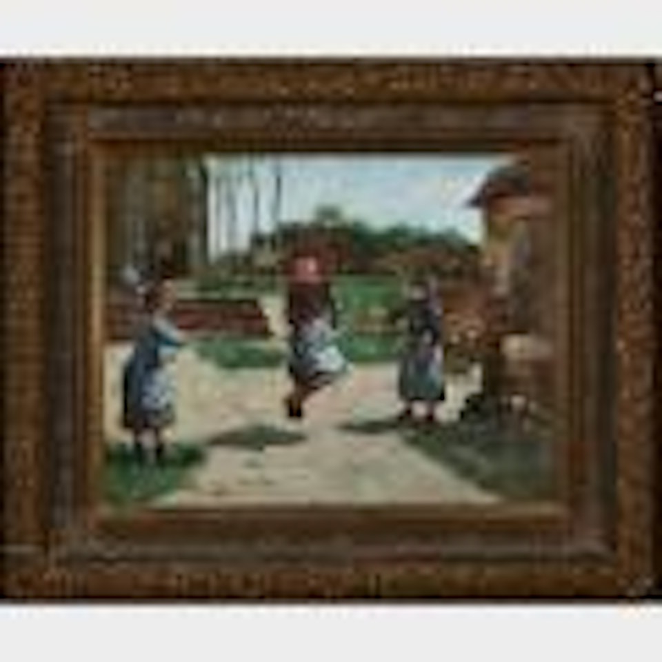Young girls skipping rope by Etienne Alphonse Dinet