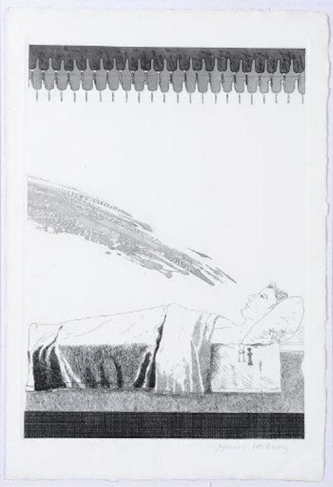 Cold water about to hit the prince by David Hockney