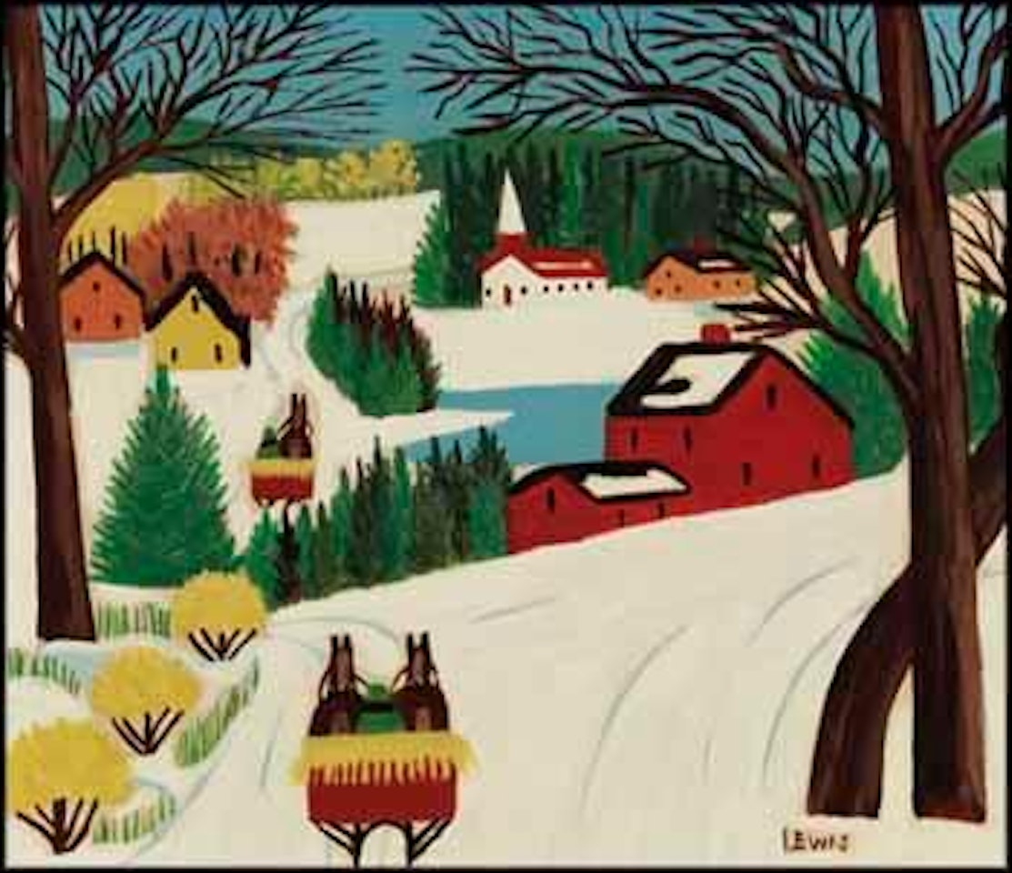 Sleighs in the Winter by Maud Lewis