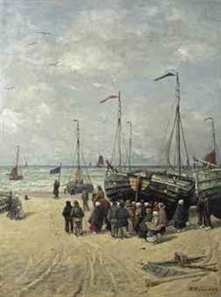 Signaling the boats, Scheveningen by Hendrik-Willem Mesdag