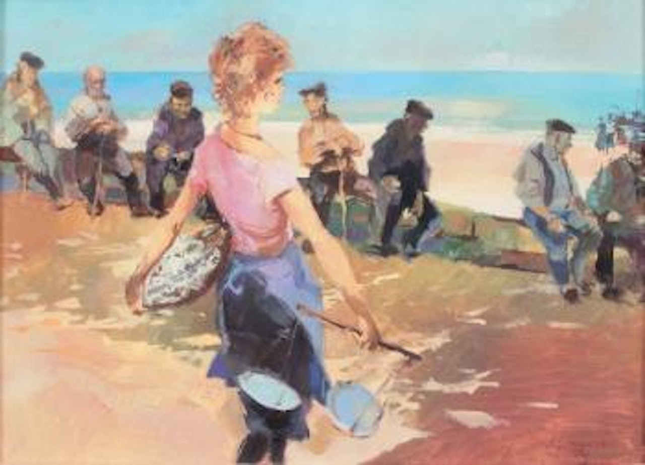 La marchande de poissons by Jean Gaston Mantel