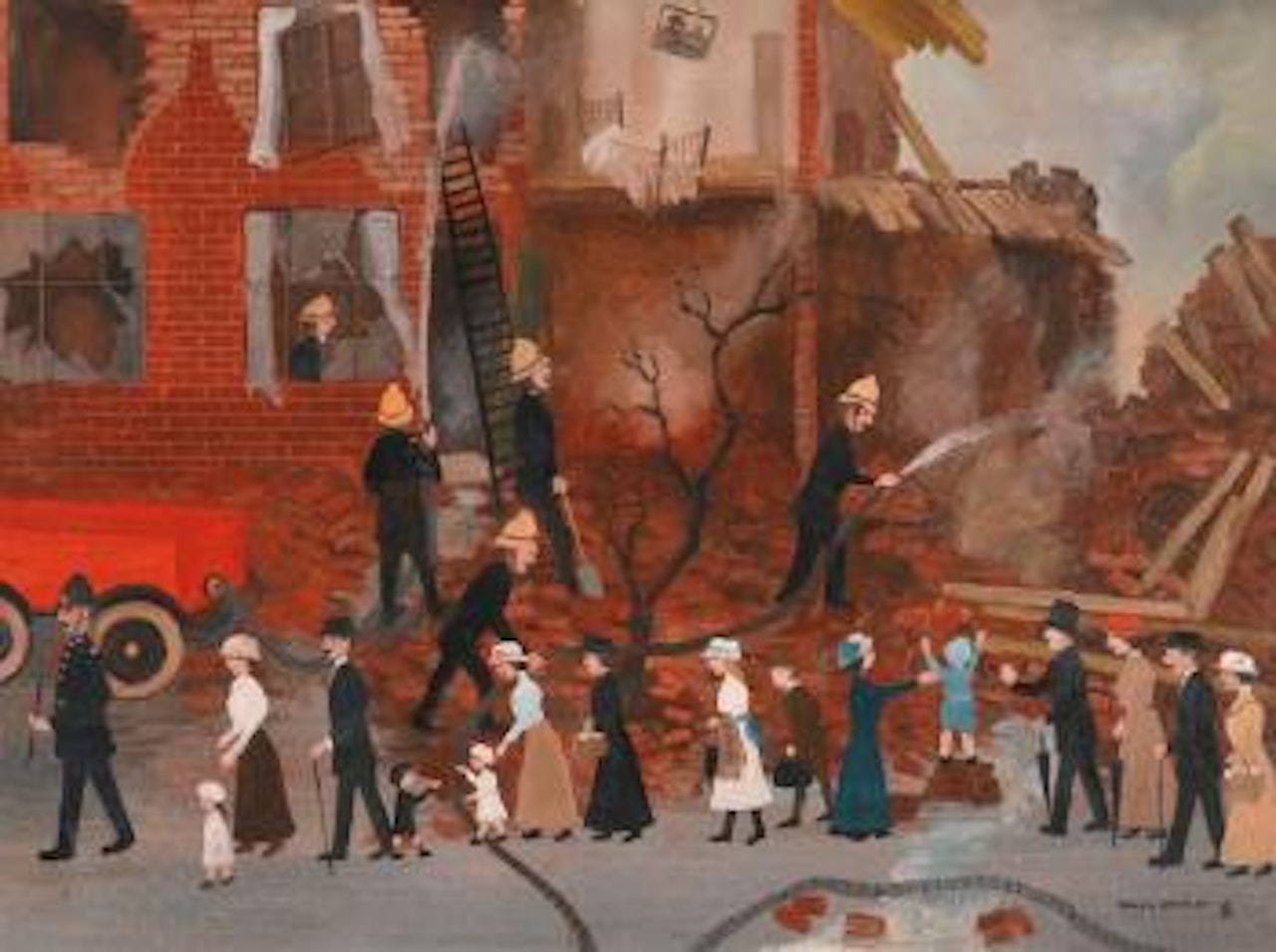 The Bombing of The Seven sisters road by Helen Bradley