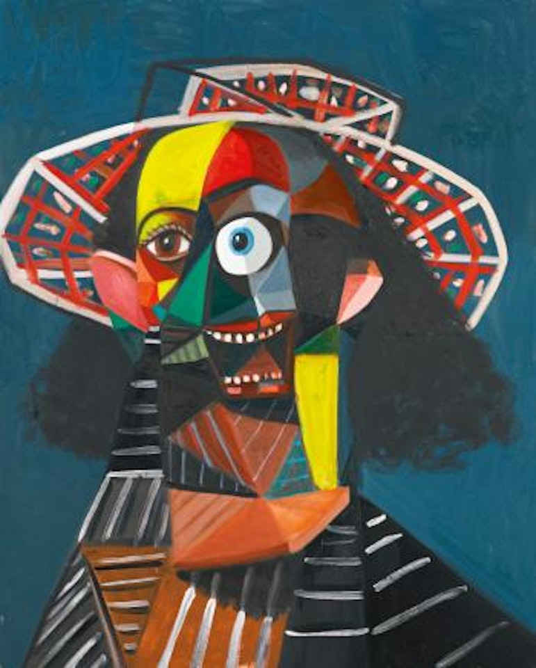 Multi-colored farmer by George Condo