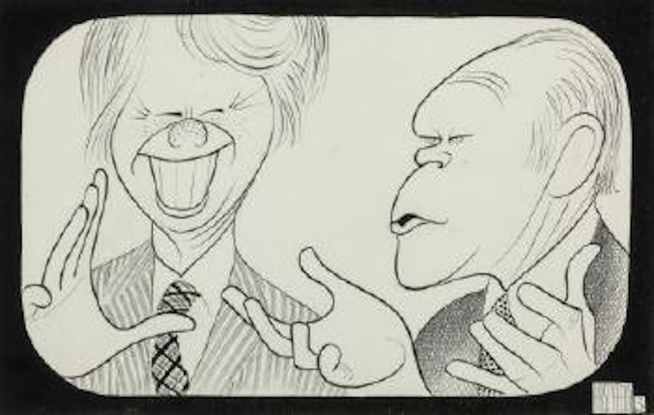 Gerald Ford and Jimmy Carter by Al Hirschfeld