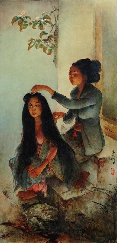 Mencari Kutu (Picking for Lice) by Lee Man Fong