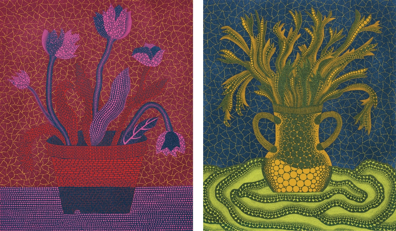FLOWERS A (TWO WORKS) by Yayoi Kusama