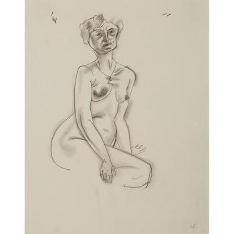 Sitzender Weiblicher Akt (Sitting female Akt) by George Grosz