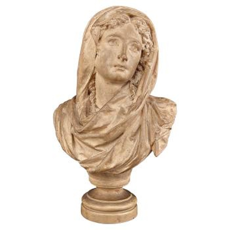 Bust of a Veiled young Woman by Albert-Ernest Carrier-Belleuse