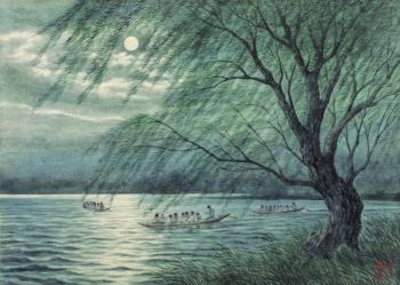 Night boating by the willows by Lengyue Tao