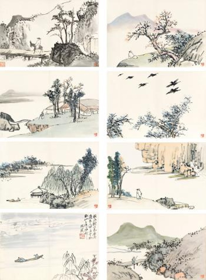 Figures after Shen Zhou by Wang Zhen