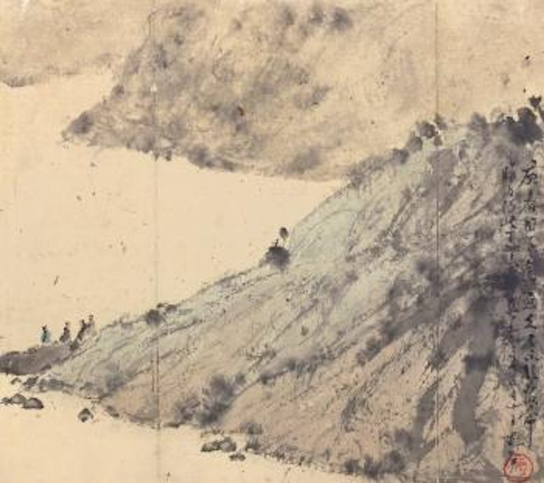 Scholars by the stream by Fu Baoshi