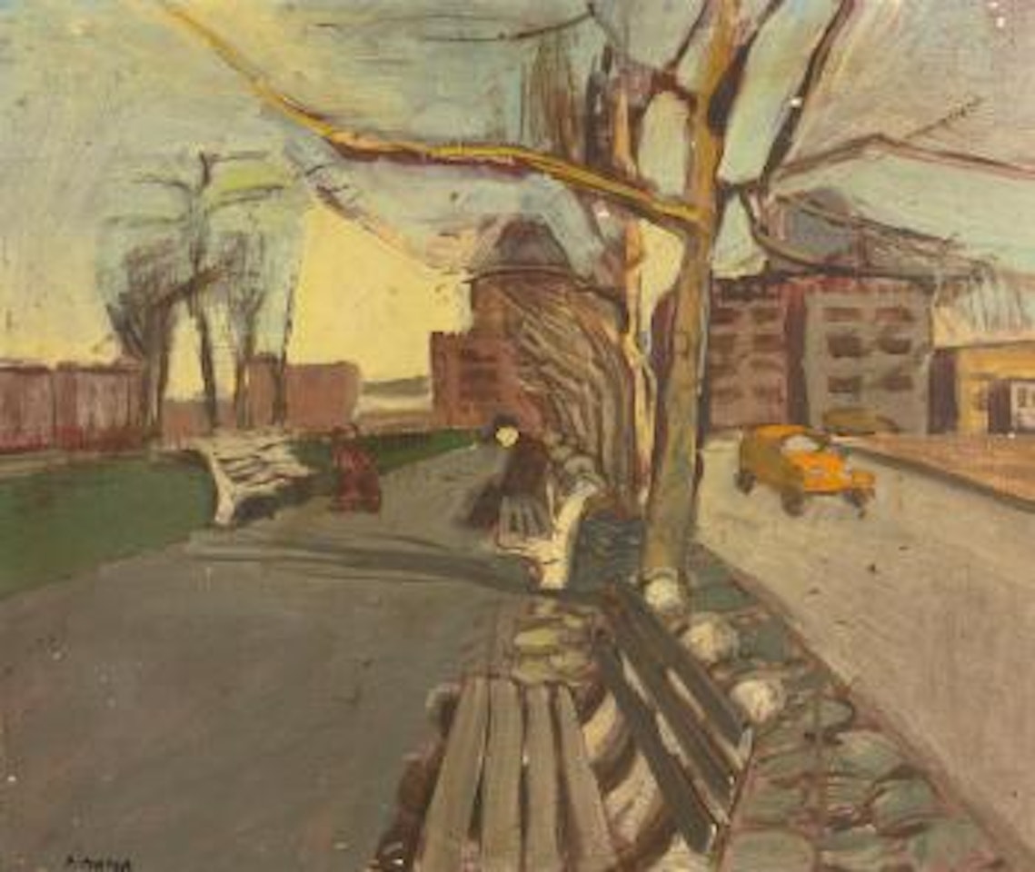 Brooklyn Bridge Plaza by Fairfield Porter