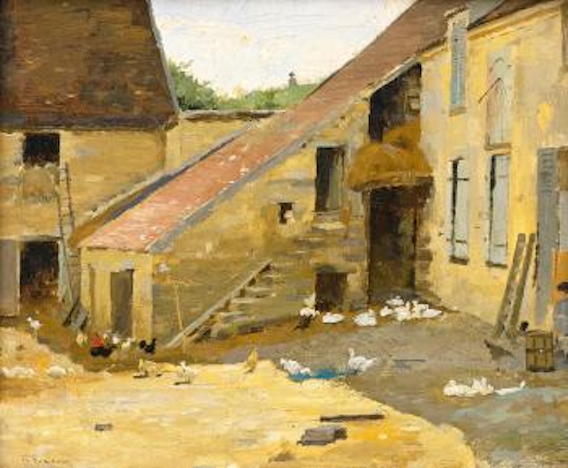 Barnyard with Ducks by Theodore Robinson