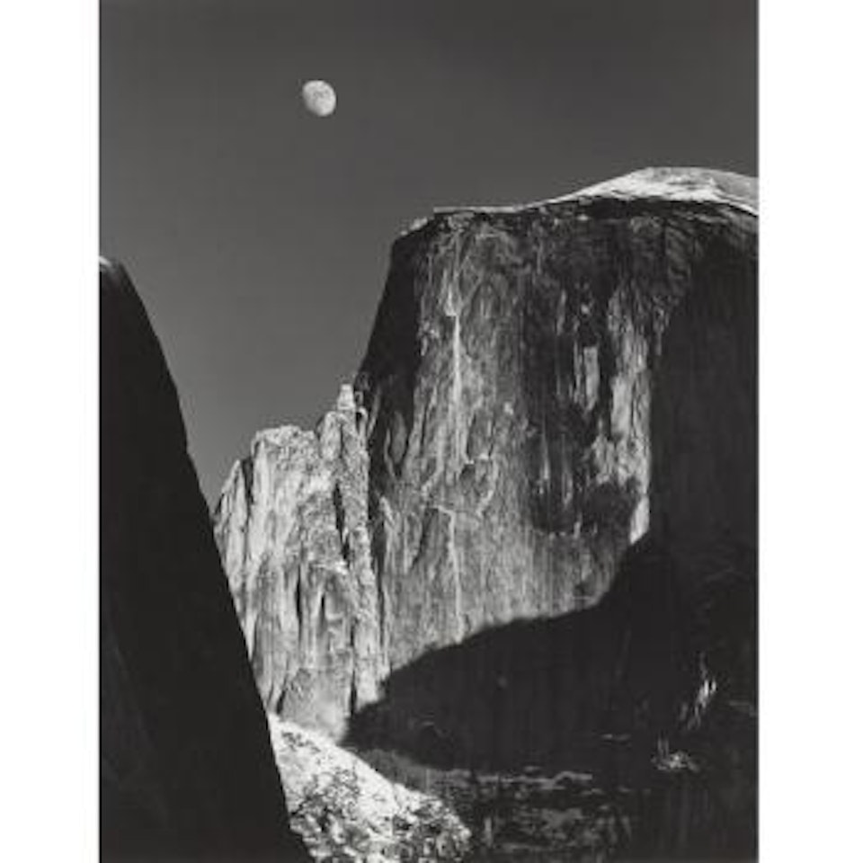 Moon And Half Dome, Yosemite National Park by Ansel Adams